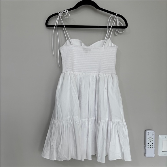 Staud Landry Smocked Bustier Minidress Size XL White - Picture 3 of 6